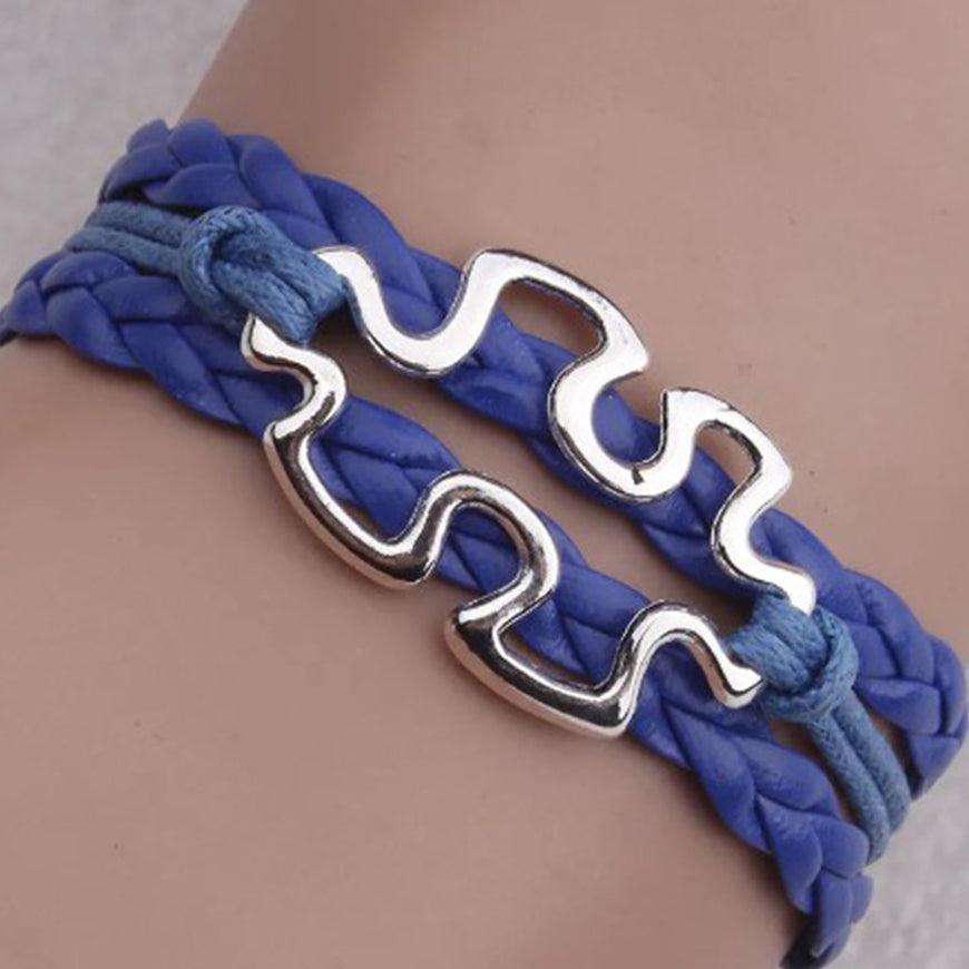 Autism awareness bracelet (leather)