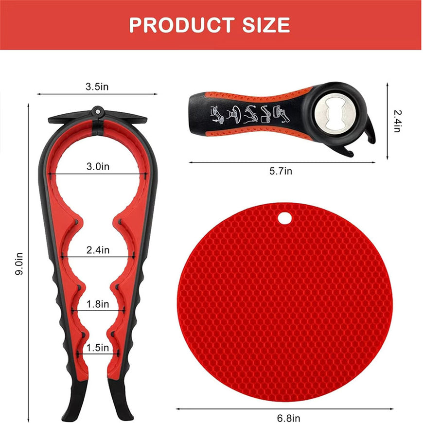 Jar, Can, Bottle Opener Set - 3 pieces
