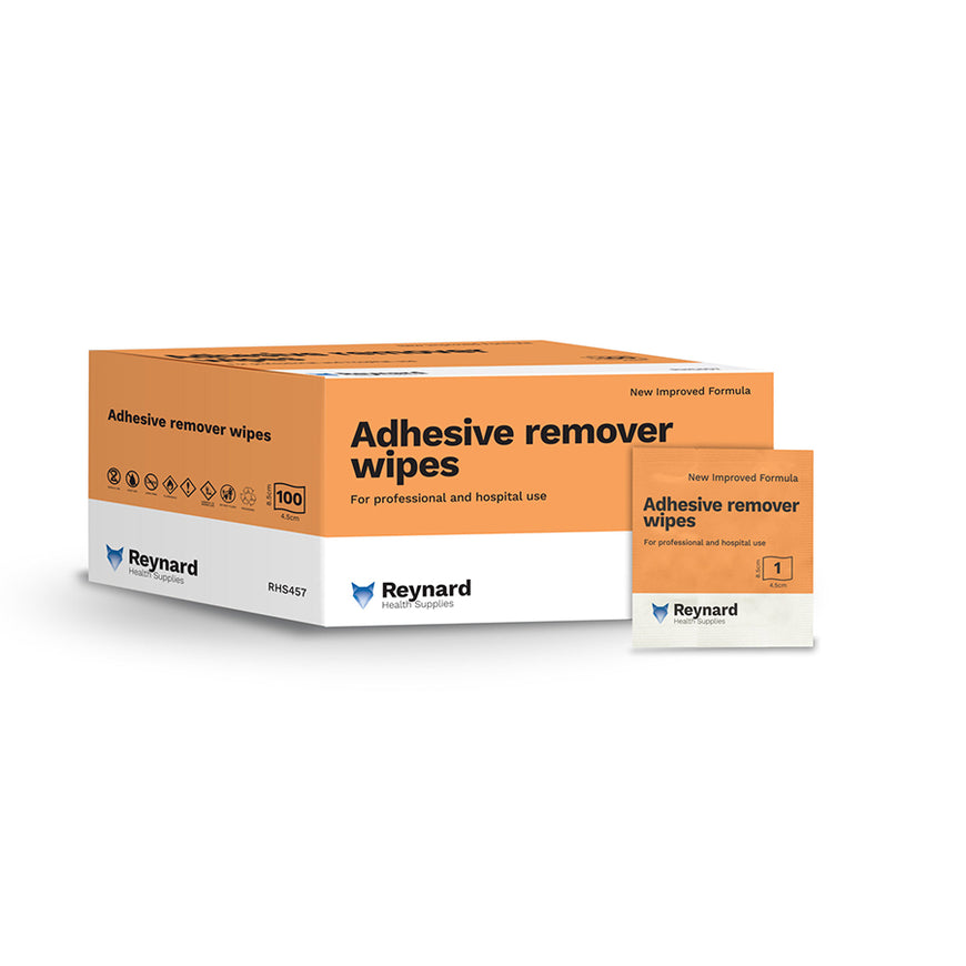 Adhesive remover wipes