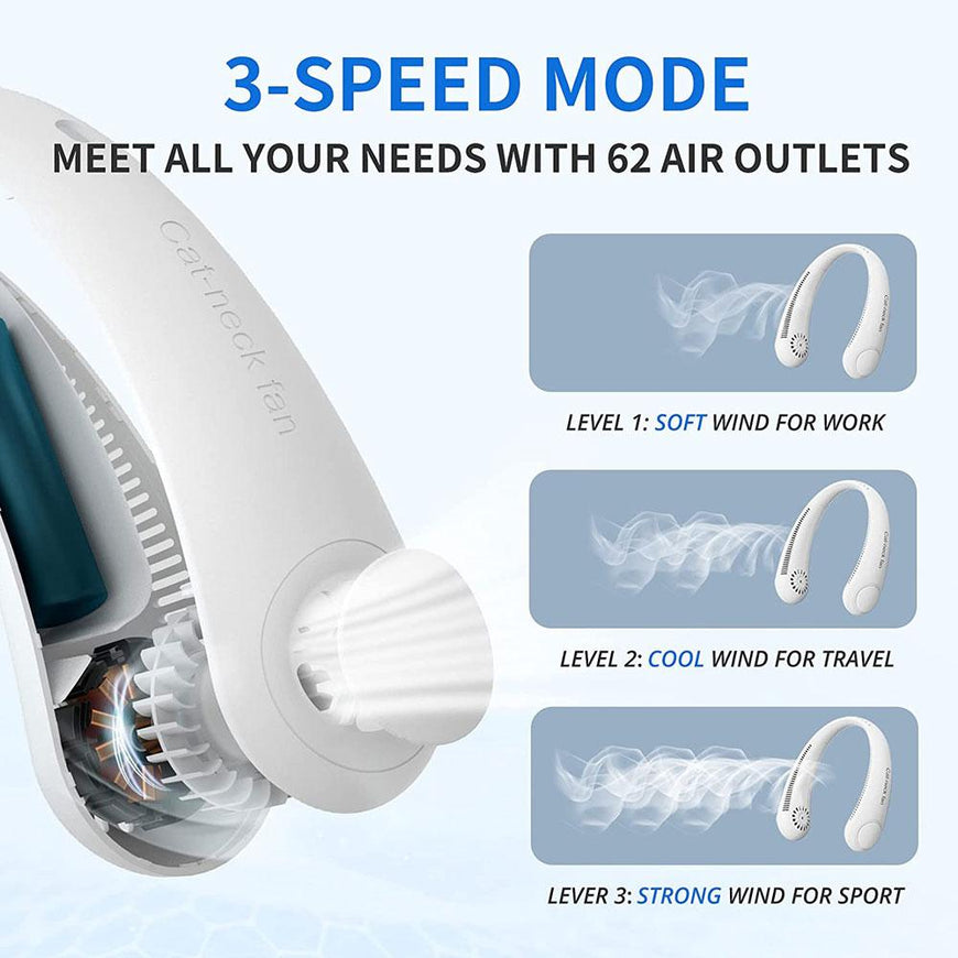 Cat Neck Fan Rechargable Portable Hands free Cooling System