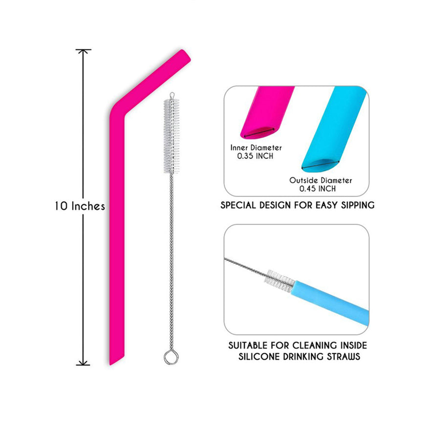 Silicone Straws 6 Pack