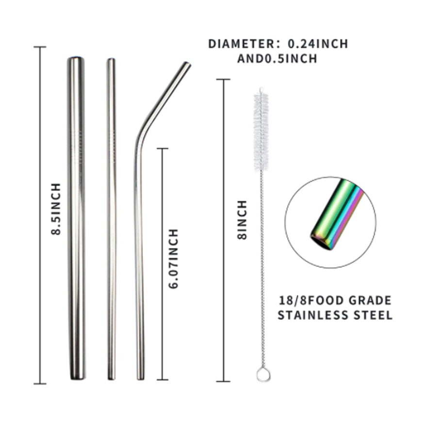 Stainless Steel Straws in carry bag